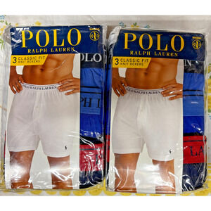 Polo Ralph Lauren Lot of 2 Men’s 3-Pack Classic Fit Cotton Knit Boxers XL New